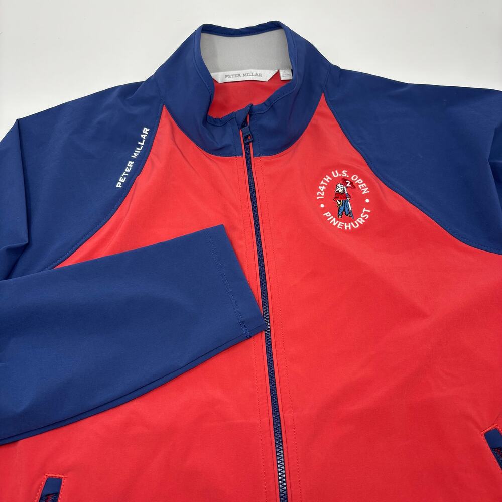 Peter Millar Large Blue Red Pinehurst U.S. Open Full Zip Long Sleeve Jacket